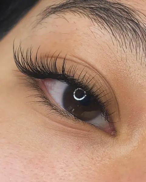 Präzises Ergebnis einer Wimpernverlängerung bei Sarah Krasnic